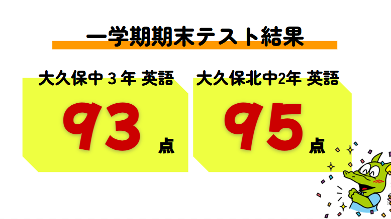 エディック個別 大久保校-1学期期末テストの結果-大久保北中3年